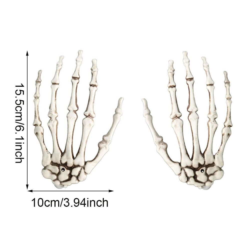 Realistic Plastic Skeleton Hands Halloween Horror Haunted House Decoration Props One Pair