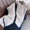 2025 Luxury Brand Square Scarf Design Shawl Wrap 90cm Print Twill Silk Women Hijab Female Foulard Headband Bandana