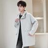 Men's Trench Coat Medium and Long New Spring and Autumn Trend High-end Sense Hooded Loose Casual Jacket