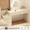 Modern Solid Wood & Sintered Stone Vanity: Sleek Makeup Table with Drawers, Light Luxury Design for Bedrooms and Small Apartments.