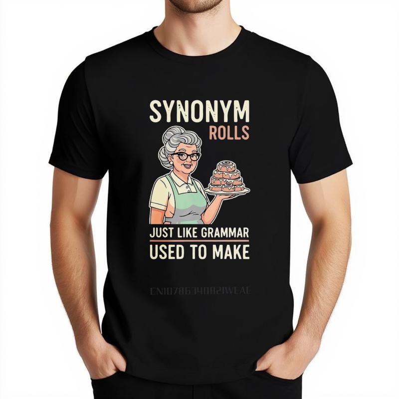 men brand tshirt Vintage summer Boys tshirt Synonym Rolls Just Like Grammar Used To Make Short Sleeve Travel Oneck tops