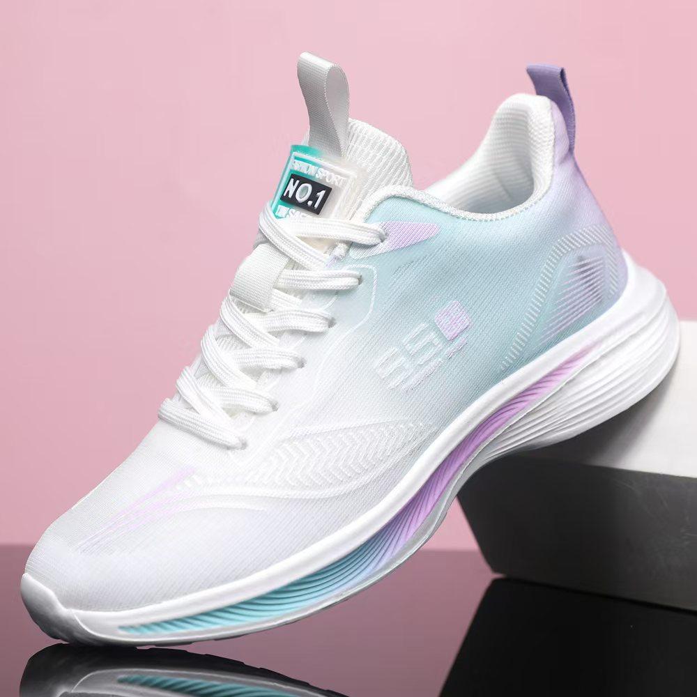 Мужские и женские весенне-летние новые повседневные кроссовки для бега сетчатые дышащие легкие с мягкой подошвой удобные студенческие спортивные туфли