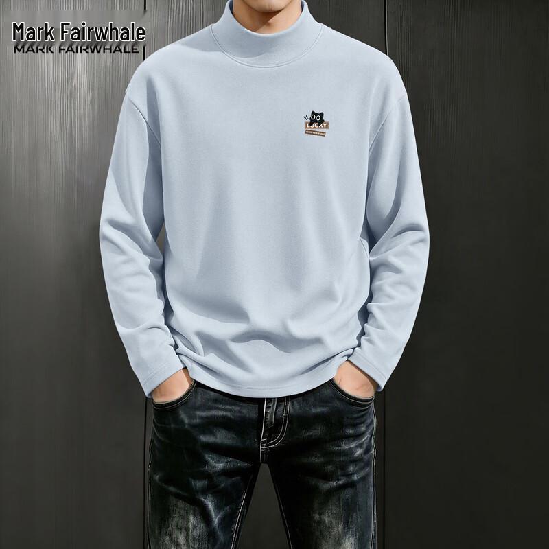 Mark Fairwhale Men's Long-Sleeve Mock Neck Casual T-Shirt