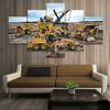 Excavator Construction Site L 5 Panel Canvas Picture Print Wall Art Canvas Painting Wall Decor for Living Room Poster No Framed
