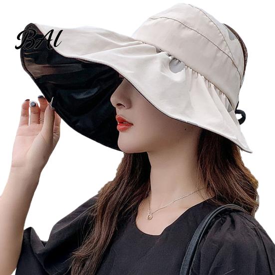 Casual Summer Hat for Dresses Women Sun Bucket Hat, Wide Brim Protection Vacation Cap, Foldable Breathable Beach Outdoor Travel with Back Strap