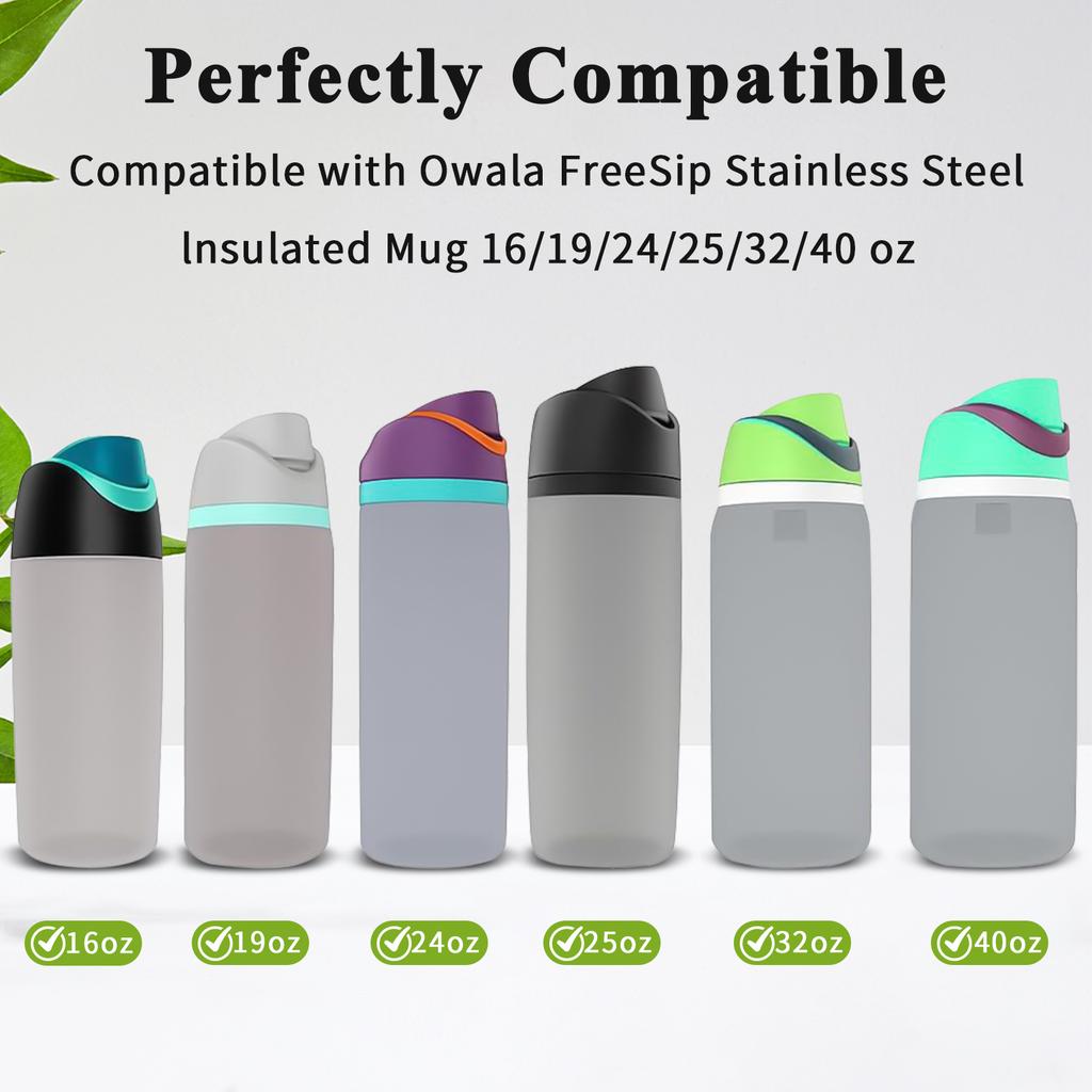 1-6Pcs Water Bottles Top Lid Replace For Owala FreeSip 16/19/24/25/32/40 oz Bottle Leak Proof Silicone Stopper Water Cup Sealing Cup Holders 5
