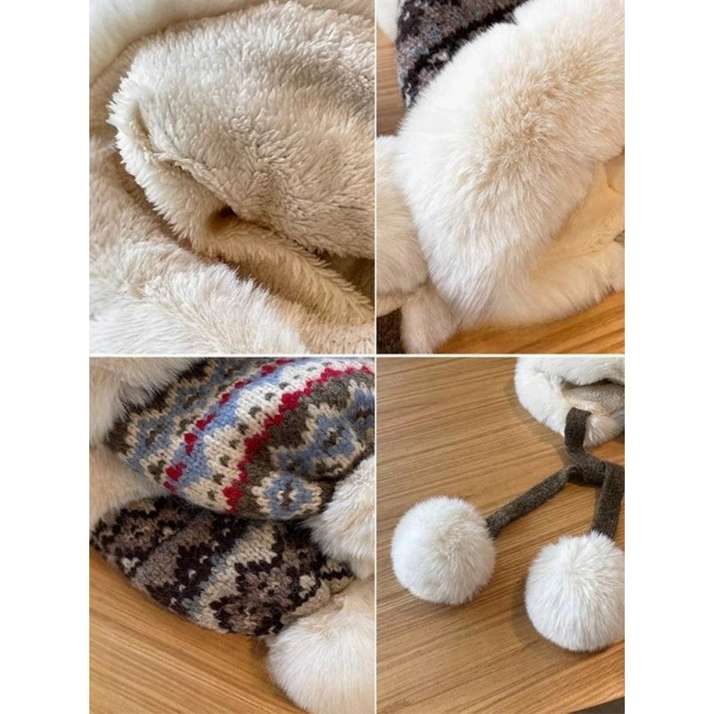 Плюшевая шапка, Вязаная шапка, Теплая шапка, Утепленная, Морозостойкая шапка, Шапка с защитой ушей