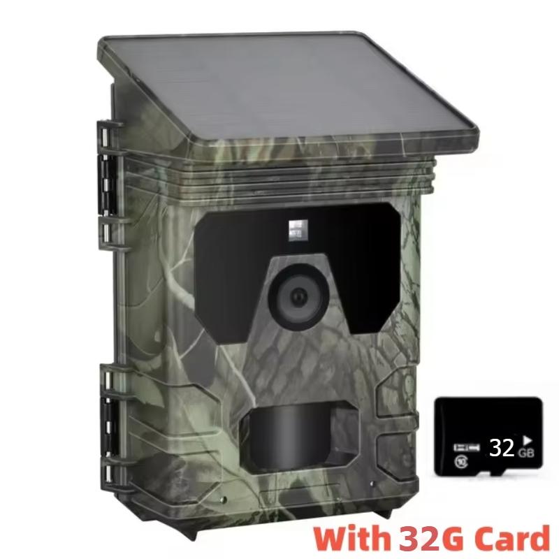 2025 Солнечная камера для дикой природы 50 МП 4K видео Камера слежения Ночное видение 0,3 с Активация движением Водонепроницаемая садовая камера Наружное наблюдение за охотой