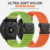 Nylon Watch Band for Garmin Fenix 7 Pro/7/6 Pro QuickFit 22mm Parachute Buckle Woven Wrist Strap with Stainless Steel Connector