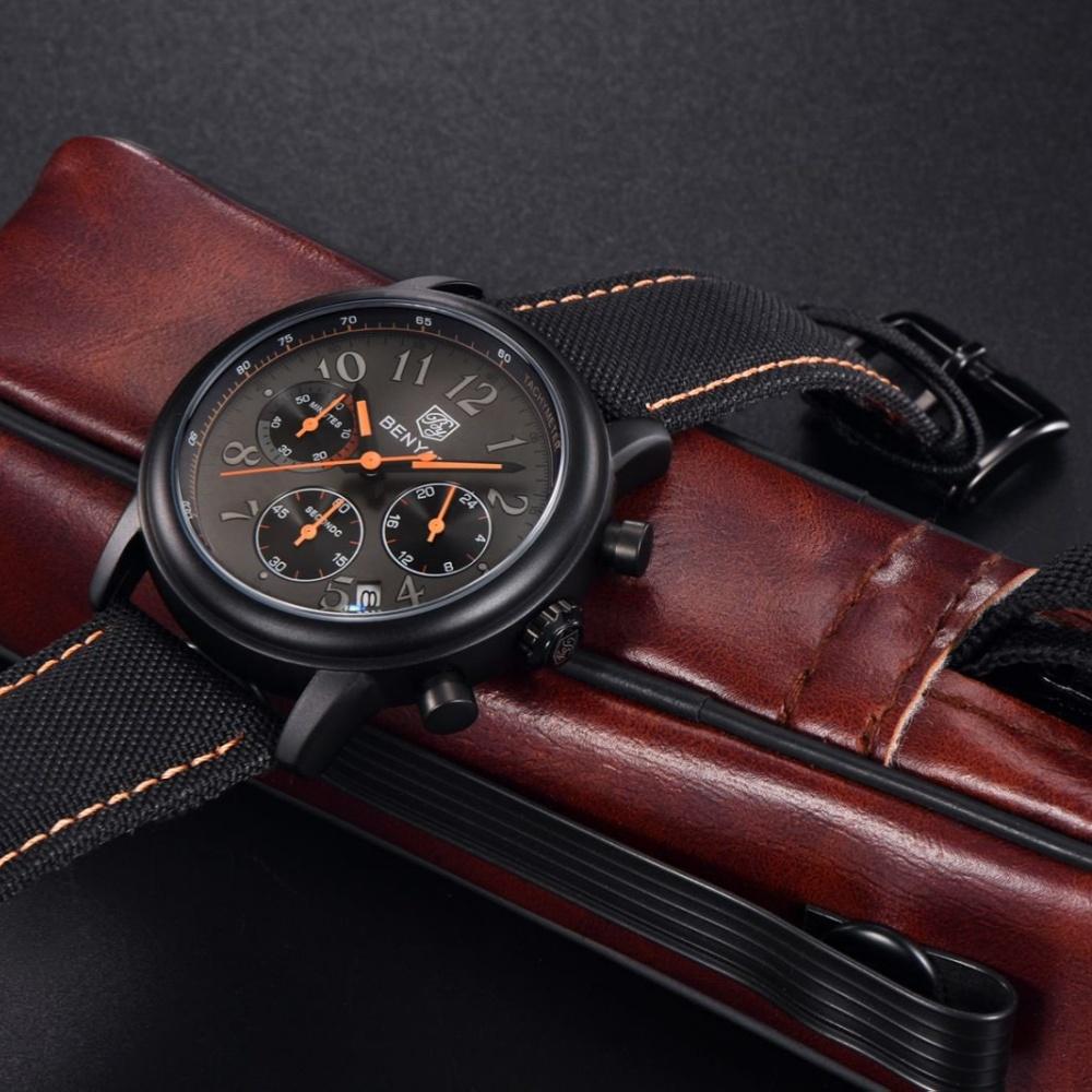 BENYAR New Sports Men Quartz Wristwatch Luxury Leather Military Watches 5 Bar Waterproof Fashion Watch For Men reloj hombre