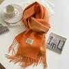 Double-sided Imitation Cashmere Scarf Women's Winter Warmth Couple High-end Mid-length Scarf Solid Color All-match Shawl