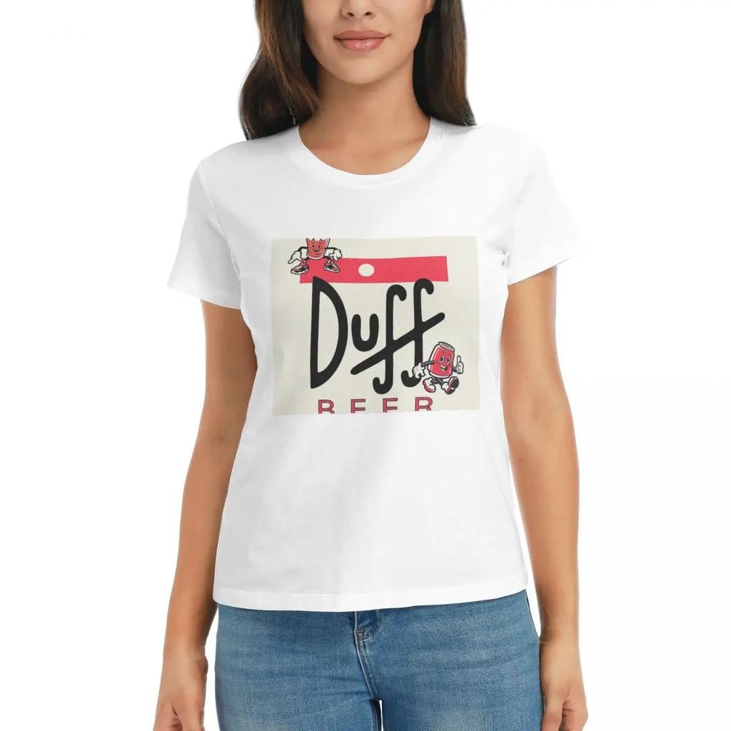 Women TShirt Duff Beer Summer Short Sleeve Tees Crew Neck Cotton T Shirts Clothes Tops Streetwear