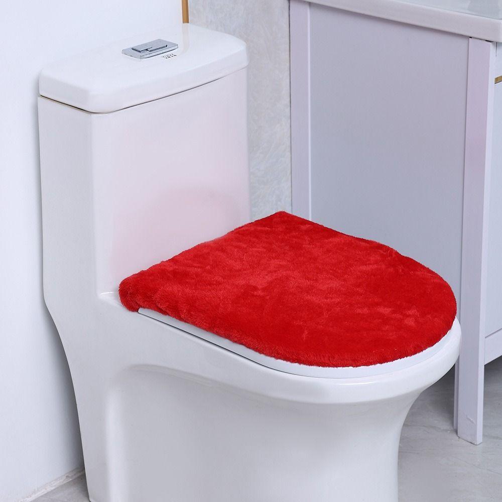 Warm Toilet Seat Cover Thickened WC Cover Easy Install Toilet Lid Cover  Bathroom Decorative