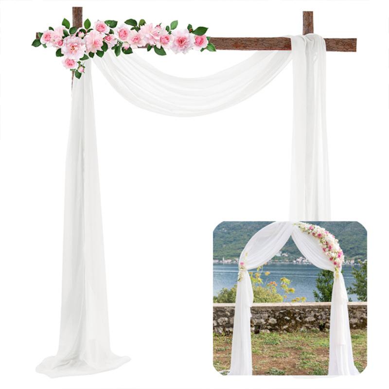 1pc/2pcs 70*550cm Elastic Chiffon Arch Drapery For Wedding Decoration Stage Background Cloth Gauze