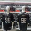 Mens Oversized Embroidered American Football Jersey Tigers Raiders Team Sportswear Loose Fit Cotton Blend