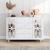 Kitchen Buffet Storage Cabinet Sideboard with 4 Doors Mirror Surface Faux Crystal Handle Large Capacity Coffee Bar Dining Room Furniture