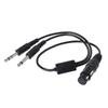 Black Aviation Headset for Bus R To ( Plug) Pilot Headset Adapter Converter