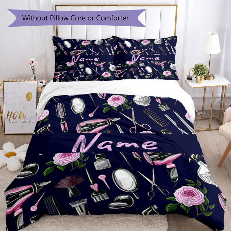 Tools55 Customize Your Name Bedding Set Breathable Duvet Cover With Pillowcases Decorative Bed Linen For Bedroom Home Decoration Birthday Gift