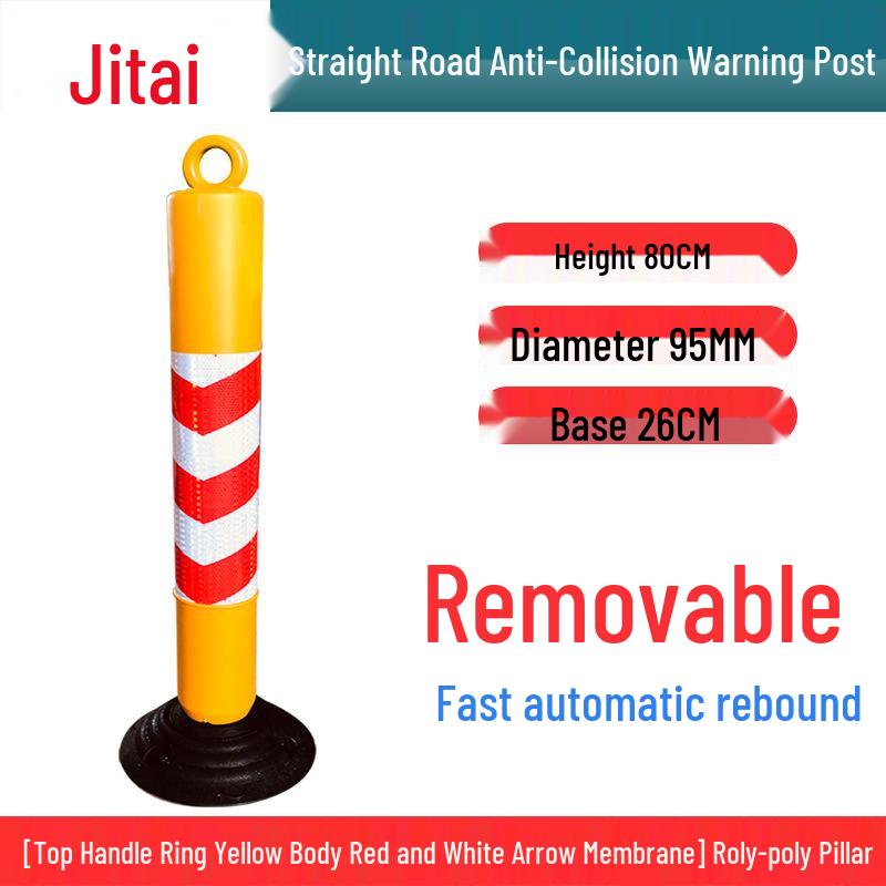 Jitai 75cm Reflective Rubber Traffic Safety Post