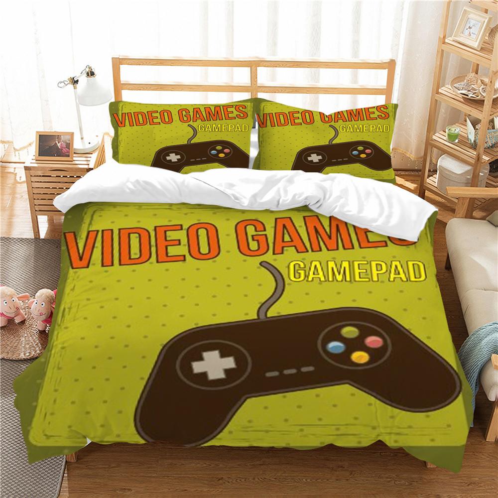 Fashion 3D Gamepad Bedding Suit Quilt Cover Bed Set Home Bedroom Bed Decor Microfiber Soft Pillowcase Kids Gift