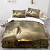 Dirt Bike Duvet Cover Set Motocross Rider Comforter Cover Motorcycle Extreme Sport Game Polyester Bedding Set For Kid Boys Teens
