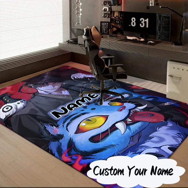 Custom Name K-Pop Tiger's Spirit Carpet, Chair Rug,Area Rug for Office Bedroom living rooms bedroom, Doormat decor Christmas fan gifts