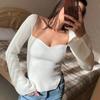 Off Shoulder Irregular Slim Sexy Knitwear Sweater Women Winter Fashion Square Collar Pullovers Women Casual Solid Sweaters 30070