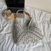 Hollow Out Bohemian Beach Bag Beach Handbag Hollow Shoulder Bag Fashion Straw Woven Bag  Travel