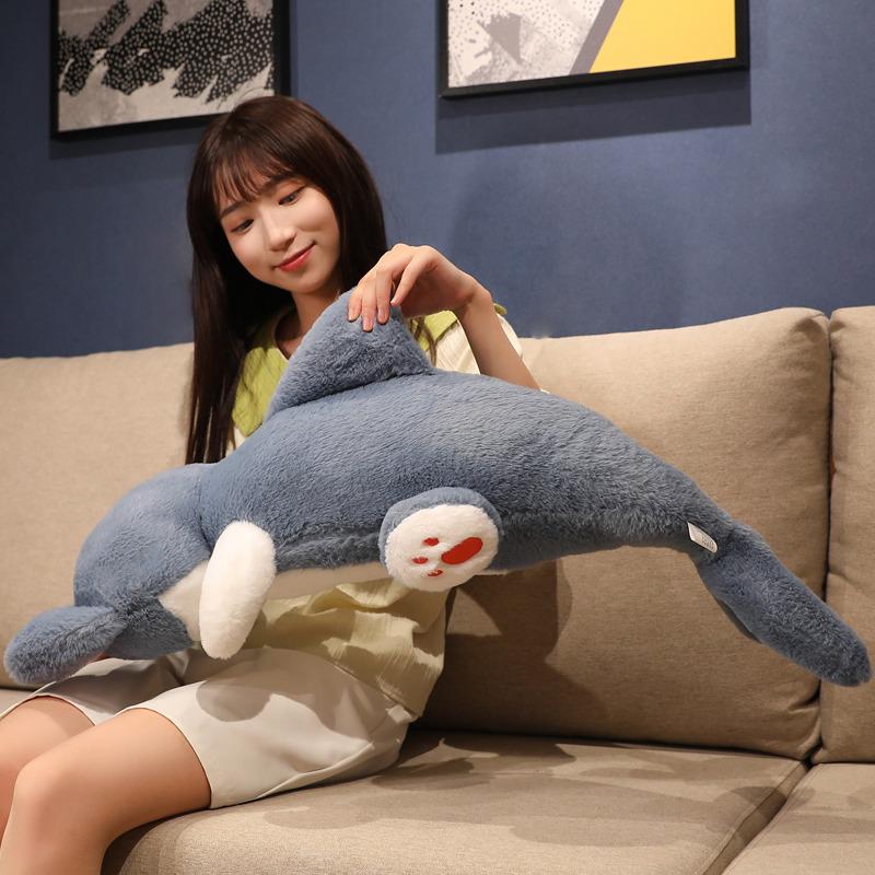 Kawaii Big Eyes Shark Cat Plush Toys Stuffed Cute Cats Doll Lovely Animal Pillow Soft Cartoon Cushion Kids Christmas Gift