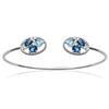 [N1797] - Open Silver Bracelet 'Sissi' Silver Blue (rhodium-plated) - 56 Mm 13x10 Mm