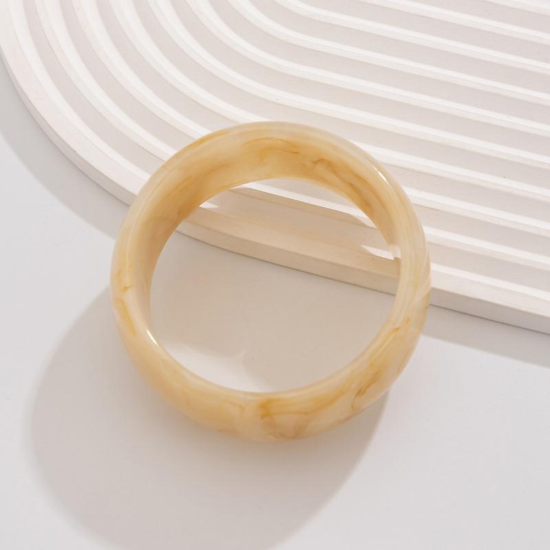 Exaggeration Vintage Acrylic Bracelet for Women 3cm Width Irregular Colorful Vague Dyeing Round Bangle Bracelets Women's Jewelry