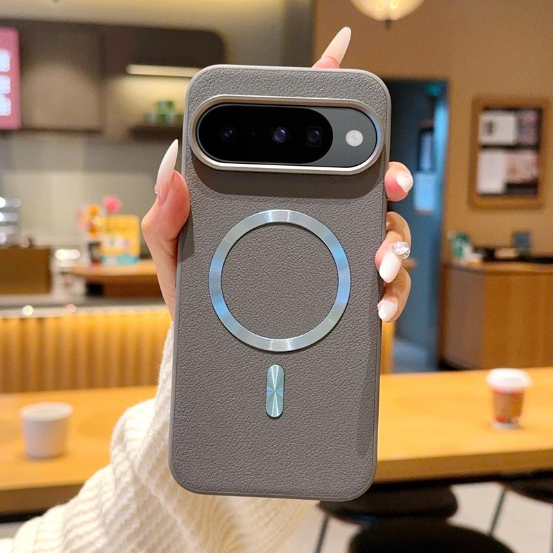 Роскошный Минимализм Чехол для Телефона из Кожи с Рисунком Личи Для Google Pixel 10A 10 Pro XL 9 Pro 9A для Magsafe Ударопрочный Защитный Чехол