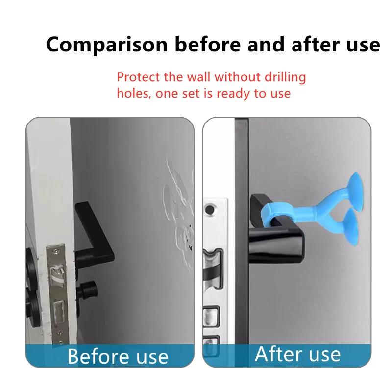 Silicone Anti-Collision Door Stopper Suction Cup Type Door Handle Cover Silence Protection Pad Wall Protection Doorknob Bumper