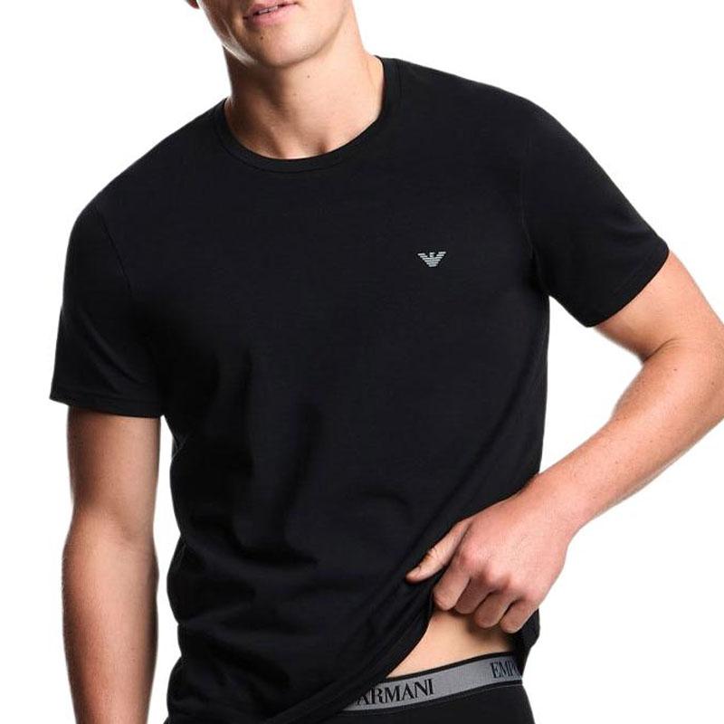 Emporio Armani Мужская спортивная футболка с коротким рукавом и круглым вырезом, двойная упаковка, топ EM000391-AF10776-MC028