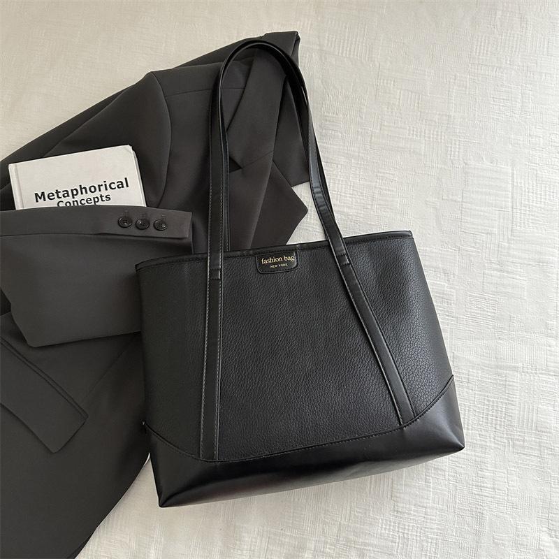 Осенняя большая сумка-тоут модная простая текстура женская сумка через плечо красивый темперамент большая сумка