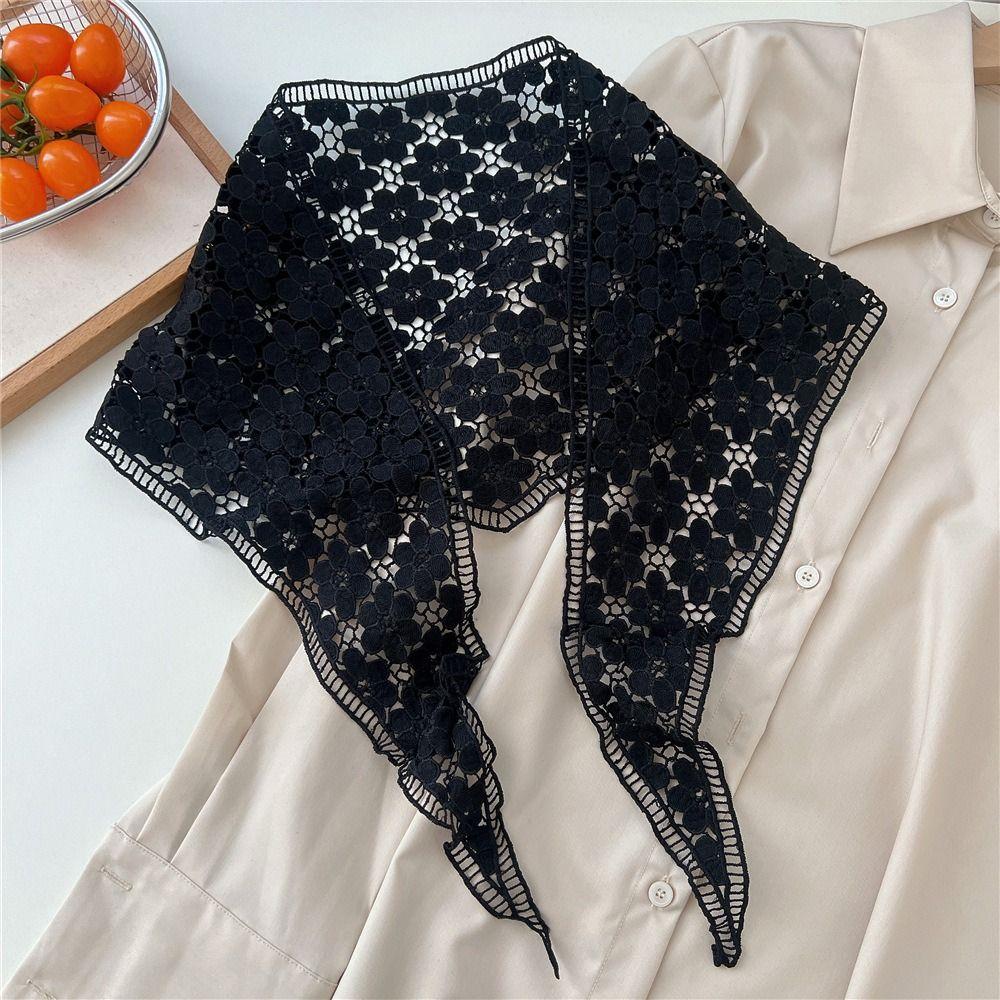 Embroidered Lace Headband Floral Printed Skirt Curtain Elegant Lace Triangle Scarf Ladies