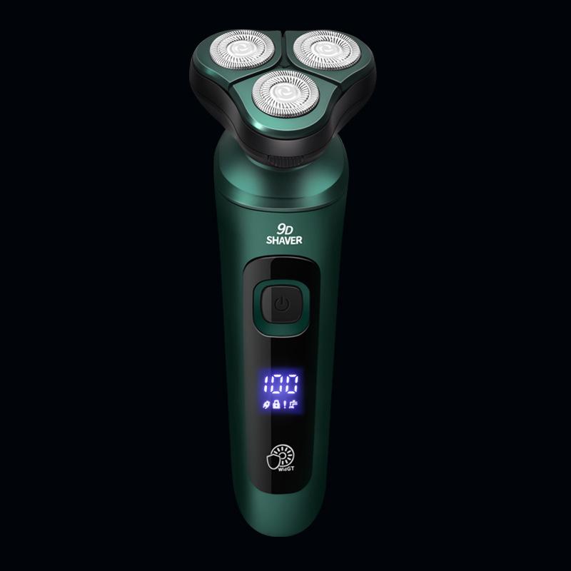 9D High-Power Electric Shaver with Digital Display, USB Charging, Washable Design, Floating Razor & Multifunctional Beard Trimmer