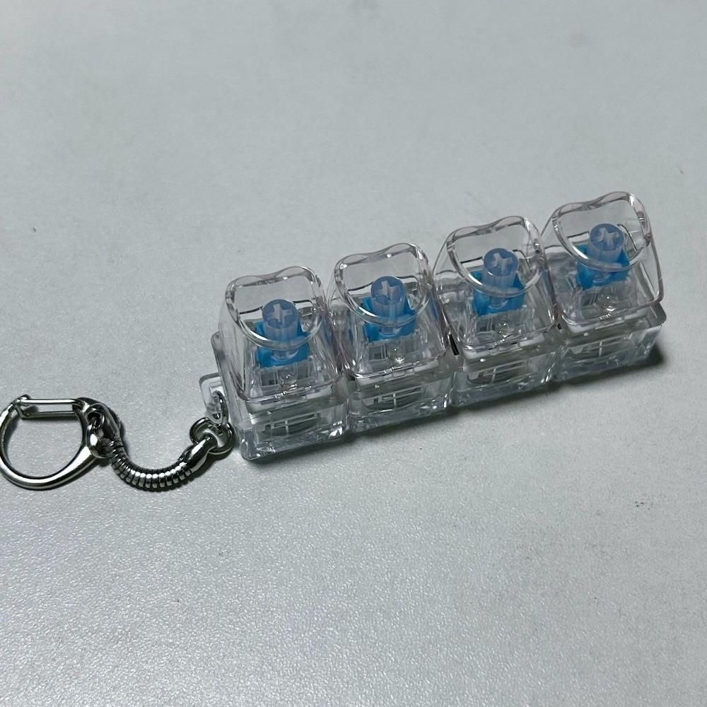 Finger Keyboard Keycap Pinch Toy 4Keys Fidget Keychain Relaxing Button Keycap