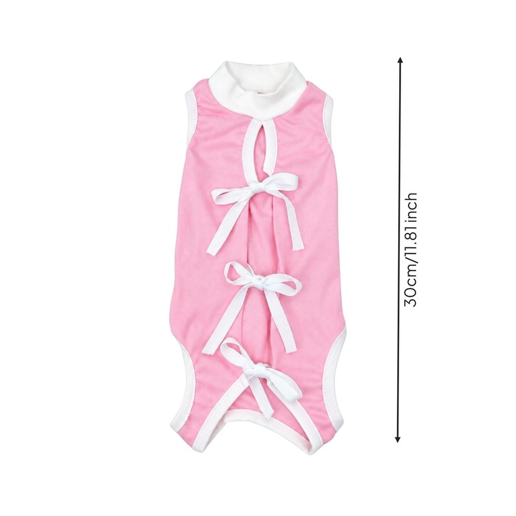 Pet Clothing AntiLicking Sleeveless Cat Recovery Garment with Tie Closures Safeguarding