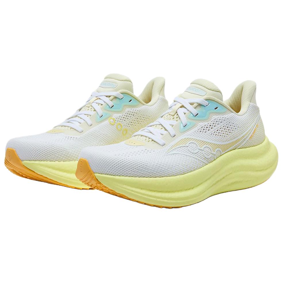 SAUCONY Triumph 23 Универсальная Удобная Амортизация Дышащие Отзывчивые Низкие Кроссовки Женские кроссовки Белый Желтый S11023-554