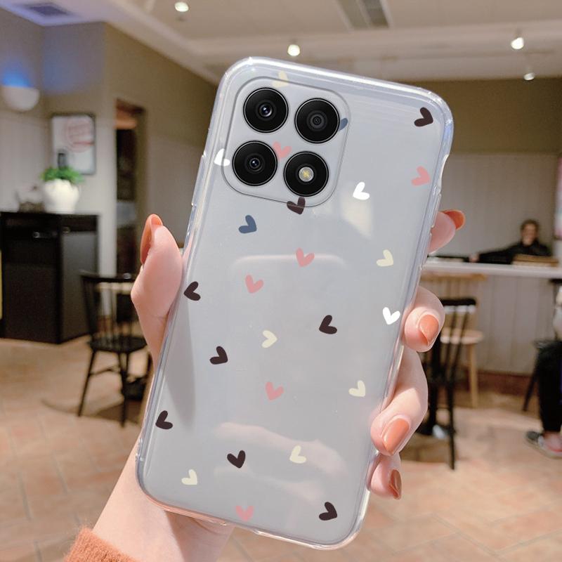 Прозрачный чехол для Honor X8a Ударопрочная накладка Мультяшный милый кот Мягкий силикон Fundas для HonorX8a X 8A Прозрачный 6.7'' Сумки Coque
