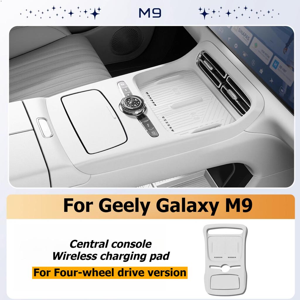 For Geely Galaxy M9 2025 2026 Car Central Control Wireless Charging Pad Silicone Panel Protective Cover Styling Car Accessories