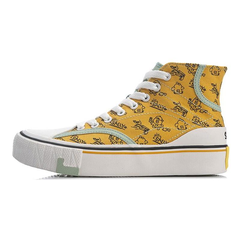 LINE FRIENDS x Li Ning Удобные износостойкие Покрывающие Высокие кеды Женские Желтые AGCQ594-1