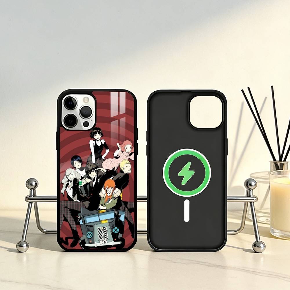 Чехол для телефона P-Persona 5 для iPhone 17, 16, 15, 14, 13, 12, 11 Plus, Pro Max Магнитный для беспроводной зарядки Magsafe