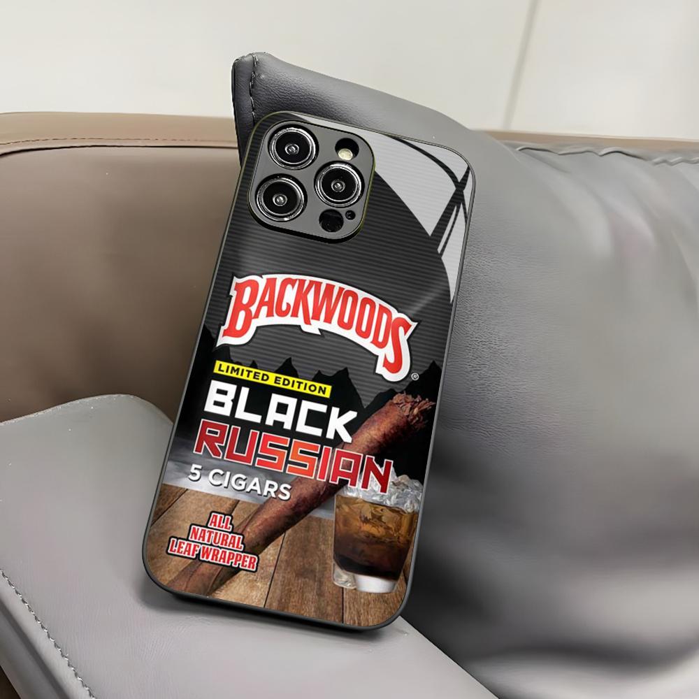 Чехол для телефона Backwoods Cigars для Iphone 17 Air 16 15 14 12 11 13 Pro Max Mini X Xr Xs Puls Черная стеклянная крышка