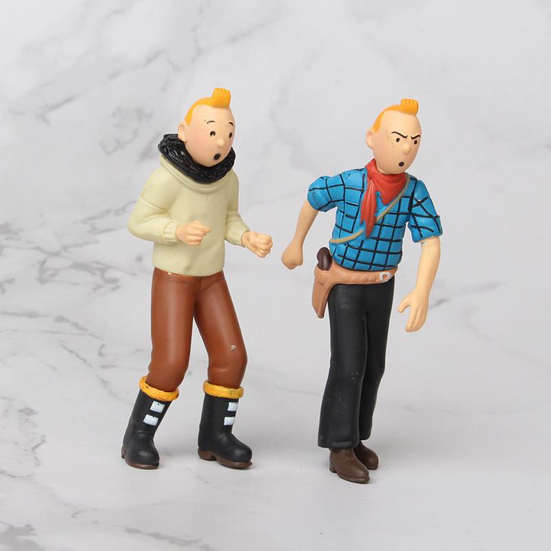 Charming Tintin Adventure Character Figurines Set Of Six Pvc Toys For Display