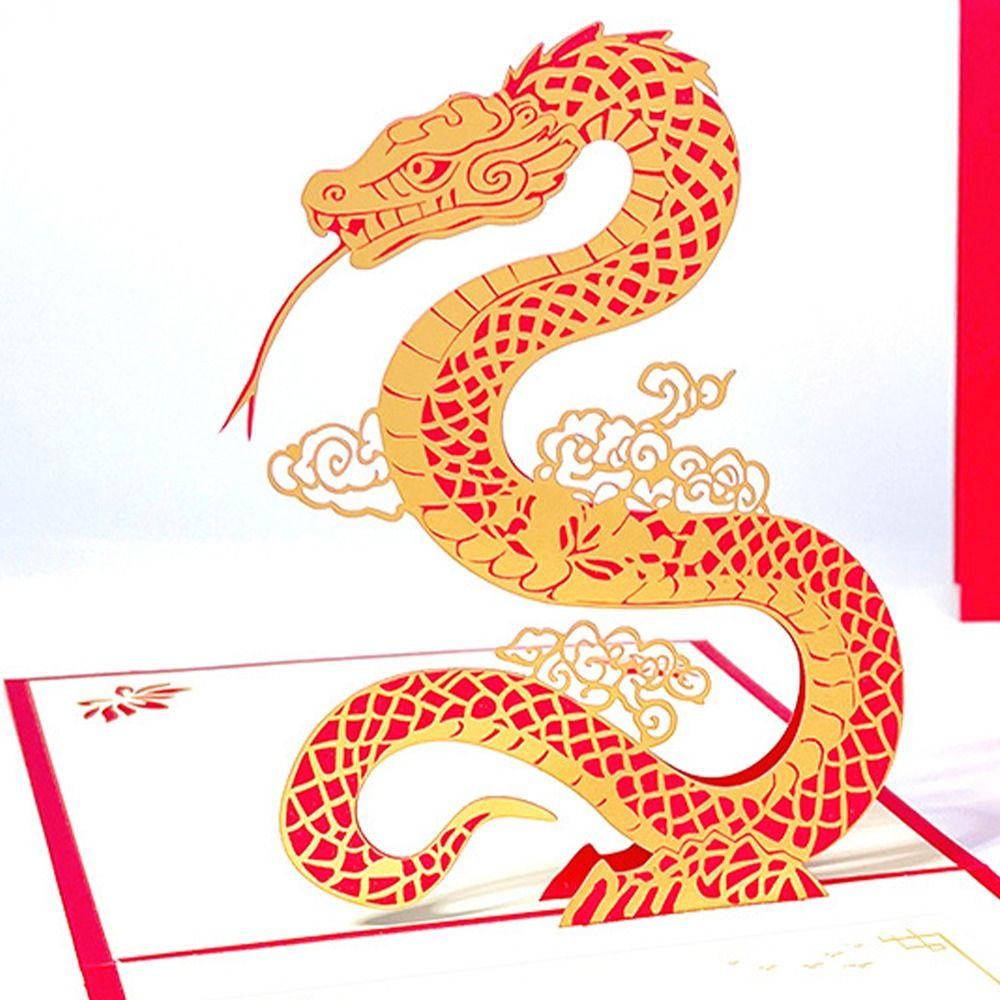 Hot Stamping 3D New Year Gift Card Foldable Message Card  Lunar New Year Gifts