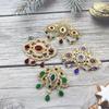 Women's Brooch Gold Crystal Jewelry Brown Brooch Bridal Dress Brooch