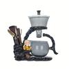 1 Set Lazy Tea Set Magnetic Water Diversion Rotating Cover Bowl Tea Maker Automatic Glass Teapot Tea Canister Tea Cups Tea Tray Chinese Kung Fu Tea Se