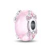 925 Silver Charms Bead Luminous Pink Glass Dangle Fit Original Bracelet DIY Women Jewelry Gift